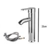 Electroplated Stainless Steel Bathroom Faucet with Bent Spout for Hot and Cold Water
