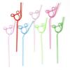 10PCS Reusable Glass Cup Straw Colorful Styling Clear Thumbler Straw Juice Straw  Bar Accessories