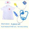 Children'S Family Doctor Suit Short/ Long Sleeved Stethoscope Syringe Nurse Role-Playing Simulation Blood Pressure Monito Toys