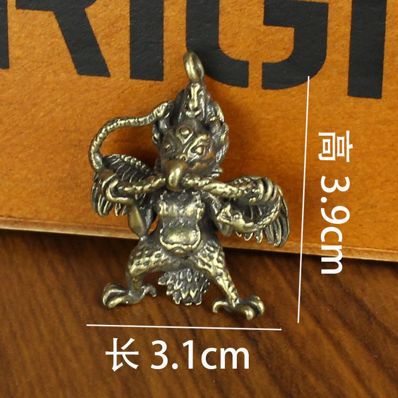 

Брелок-подвеска в виде латунной золотой птицы Дапенг, ретро-подвеска для сумки, Лей Чжэньцзы, ручная работа из чистой меди, металлическая подвеска