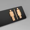 Restroom Sign Acrylic Toilet Directional Sign Adhesive Toilet Signage for Business Home Office Restaurant Laundry Shopping Mall