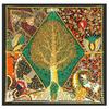 90cm Design Tree of Life Imitation Twill Silk Scarf Luxury Brand Square Scarves Women Hijab Scarf Foulard Neckerchief Bandana
