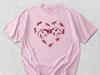 Ladybugs Heart Shirt Cute Insect Love Tee Cottagecore | Ant Ladybug Comfort Colors Gift For Her | Bug Lover Valentine Nature Pink Tshirt