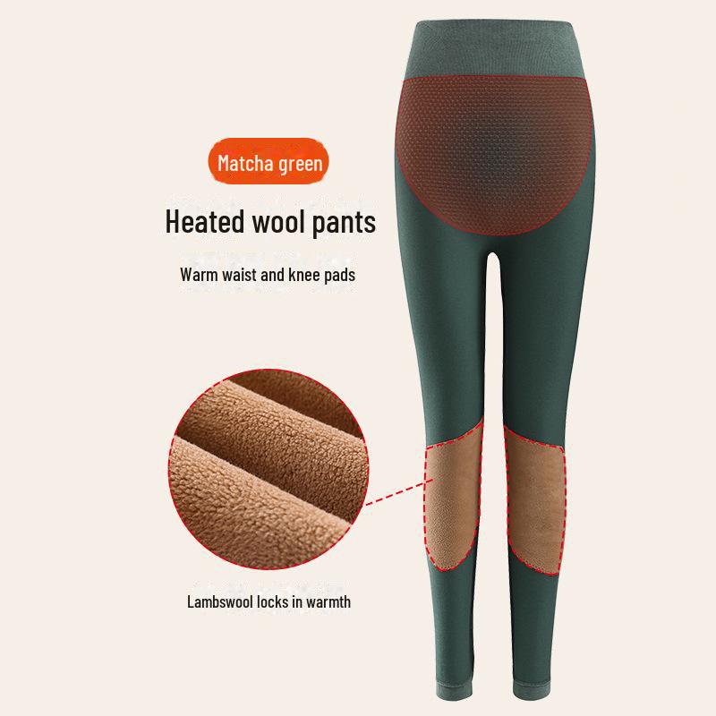 Brand High-Waist Wool Leggings: Belly-Tightening, Elastic, Warm German Velvet Trousers for Women - Perfect for Autumn and Winter.