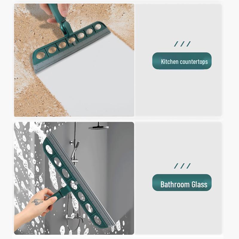 Neuer 180° drehbarer, faltbarer magischer Besen und Abzieher für Glas- und Badezimmerreinigung