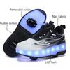 New LED Light up Roller Skates Kids Unisex Rechargeable Dual Wheel Detachable Teenager Entertainment Casual Inline Skates