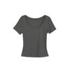 U-neck Slim-fitting Short-sleeved T-shirt for Women, Summer New Korean Waist-pinching and Thin Fashion Tops Are Trendy
