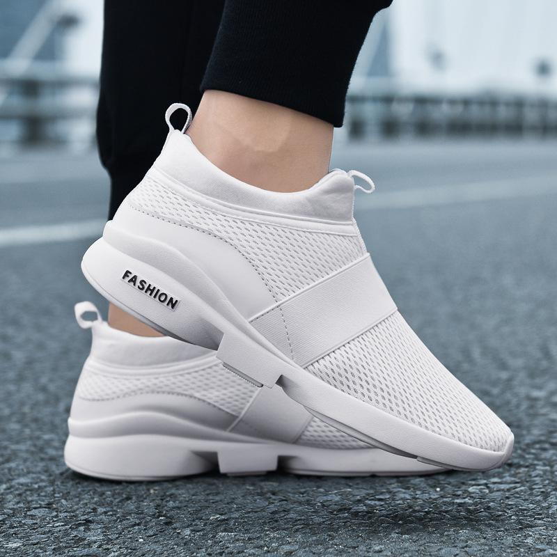 Scarpe Casual Bianche Uomo Rete Traspirante Scarpe Sportive Primavera Scarpe da Ginnastica da Uomo Slip-On Scarpe Leggere da Passeggio Scarpe da Ginnastica Bianche Uomo