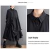 Frühling & Herbst Übergröße Spitze Langarm Hemdblusenkleid