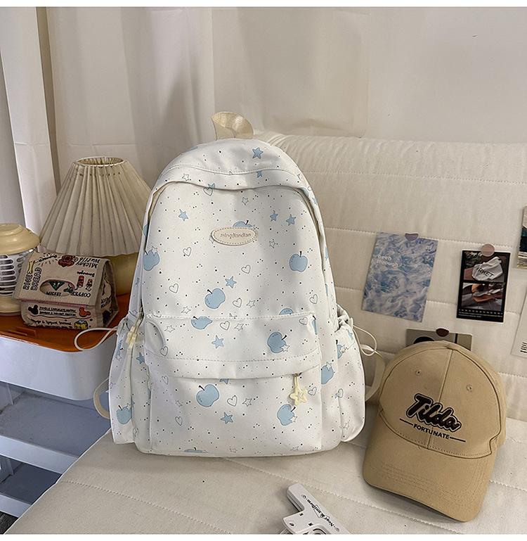 Schoolbag schoolbag female junior high school high school student star printing Korean version backpack Mori high value ins style college student