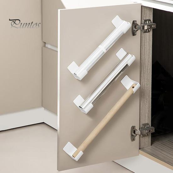2 Pairs Storage Bracket Wall Mounted Trash Bags Holder Space-saving Plastic Wrap Organizer for Kitchen Home