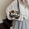 Korean Style Bow Ribbon Shoulder Bag Commuting Y2k Armpit Bag French Stick Underarm Bag  Daily