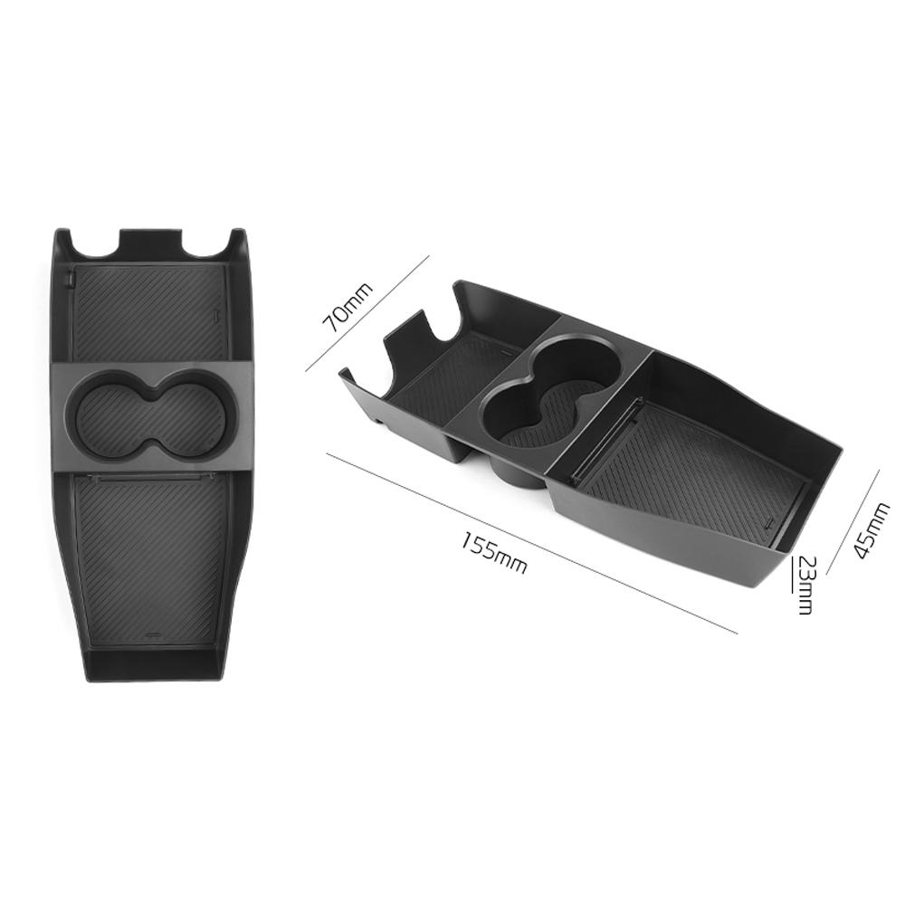 Car Interior Trim Black Cup Holder/Central Storage Box Console Armrest Organizer Holder ABS Material For Hyundai IONIQ 5 PE 2025