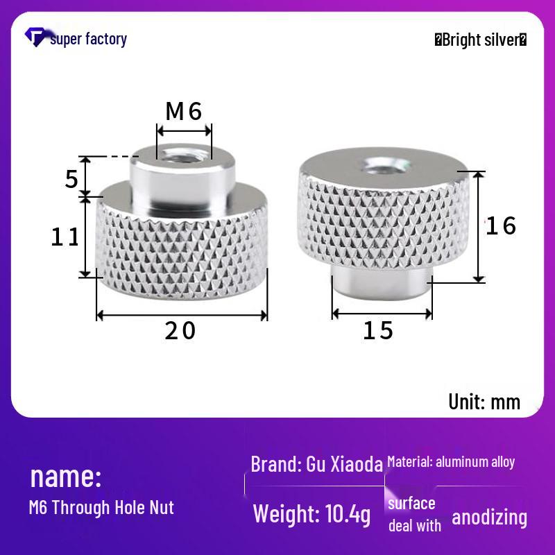 Aluminum Alloy Extended Handle Knurled Adjustment Nut Cap M4/M5