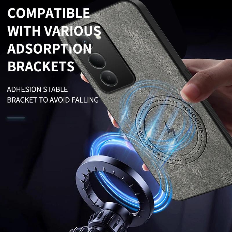 For Xiaomi Redmi 15 Case Luxury PU Leather Skin Magnetic Magsafe Protective Back Cover For Xiaomi Redmi 15 5G Phone Shell