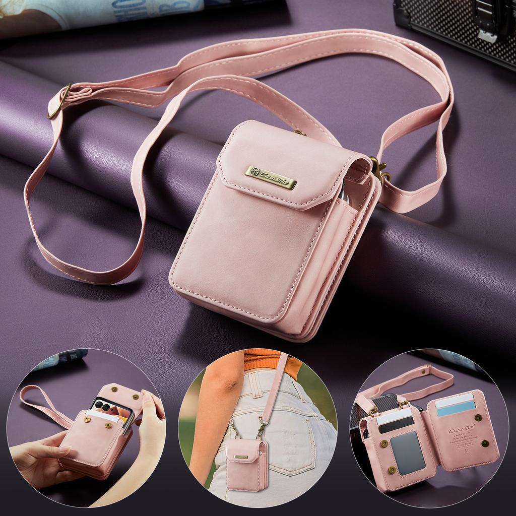 Business Luxury Crossbody Magnetic Cards Solt Wallet Flip Leather Case For Motorola Razr 60 50 40 Ultra Long Lanyard Bag Cover