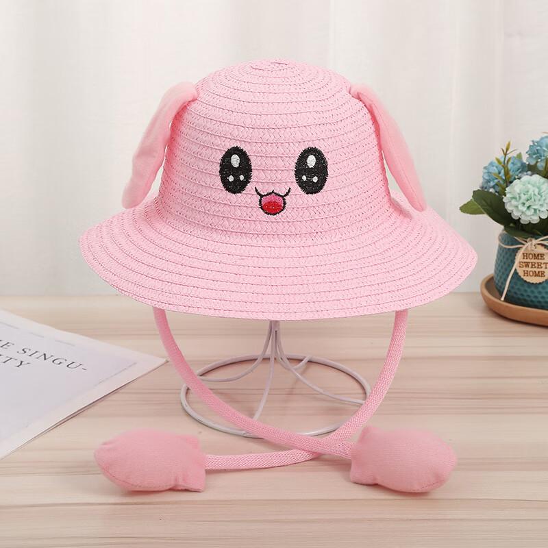 Kids Moving Ear Rabbit Straw Sun Hat