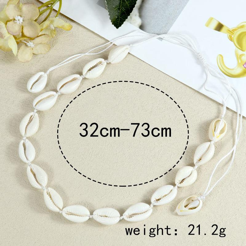 Boho Cowrie Shell Necklace Bracelet Set, Ocean Beach Hawaii Jewelry for Women