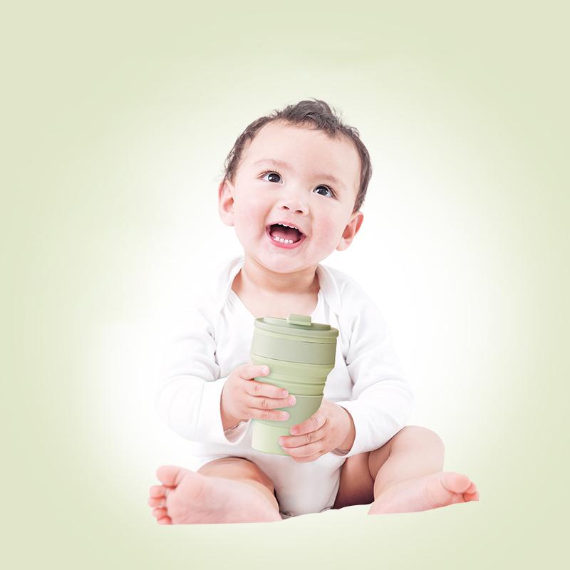 GIANXI Reusable Silicone Collapsible Cups With Lid For Camping 350ml 500ml Portable Folding Kitchen Coffee Cups For Travel