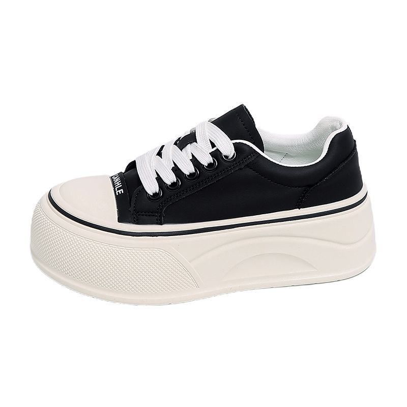 Thick-soled Big-headed Shoes for Women's 2026 Autumn New Height-increasing Muffin Casual Sports Single Shoes