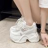 Fashion 10CM Women's Mesh Dad Shoes Thick Bottom Platform Sneakers New 2025 Summer Casual High Heel Sport Shoes Breathable Pearl Loafers