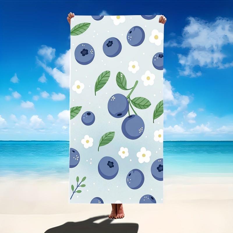 Cartoon Watermelon Cherry Fruit Print Beach Towel Sand Free Quick Drying Soft Beach Blanket Summer Holiday Travel Beach Towel