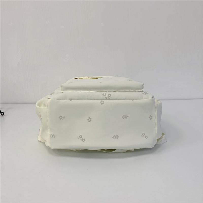 Floral Print Backpack with Front Pocket and Side Pockets