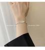 S925 Sterling Silber Smiley Quadrat Anhänger Armband - Cooles Koreanisches Design für Damen, Einzigartiger Schmuck im Studentenstil.
