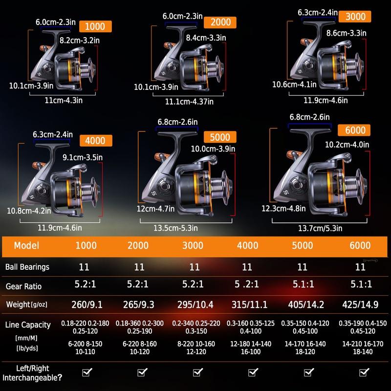 Spinning Fishing Reel 11BB Outdoor Travel Carp Reel Saltwater Freshwater Fishing Tackle Wheel Reel