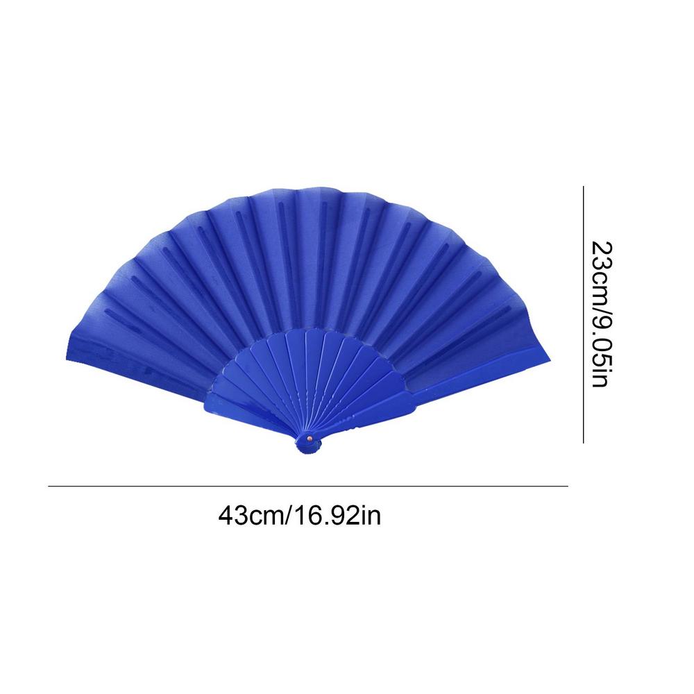 

Plastic Bone Dance Fan Tai Chi Fan Yoga Kung Fu Performance Hand Folding Stage Fan Chinese Chinoiserie Wedding Party Decor сапфіровий