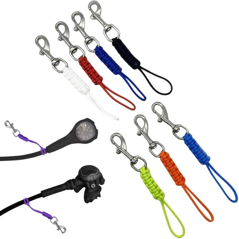 1Pcs Underwater Diving Lanyard Bcd Anti-Lost Safety Rope Diving Swival Bolt Snap Hook For Flashlight Camera Dsmb Light Knife