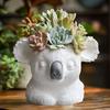 Large koala shaped succulent plant flowerpot resin silicone mold cute koala pen holder storage box gypsum molds Christmas gift
