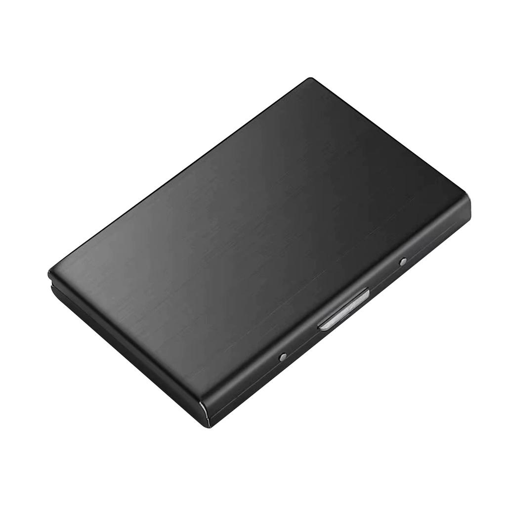 Sleek Aluminum Business Card Holder Slim Design, Secure Closure, Holds 20 Cards, Elegant Blue Finish