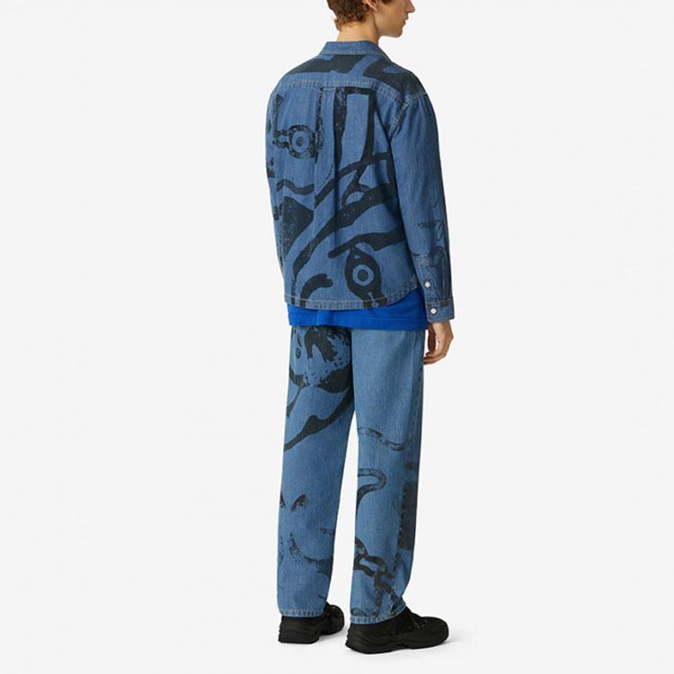 Kenzo Jackets Men's Marine Blue Pointed Collar Moderate Other FB55DC5009H6-76