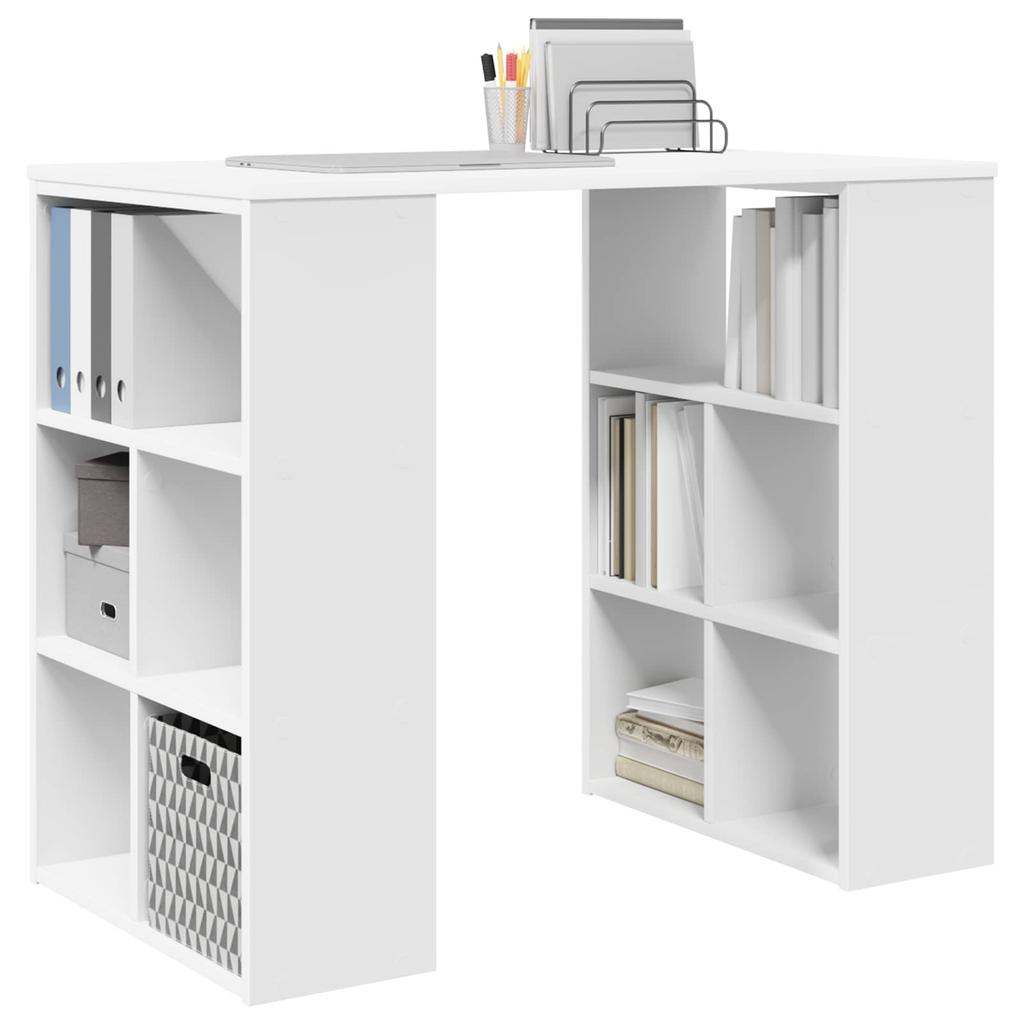 White Desk with Shelf 90 x 50 x 75 cm Engineered Wood