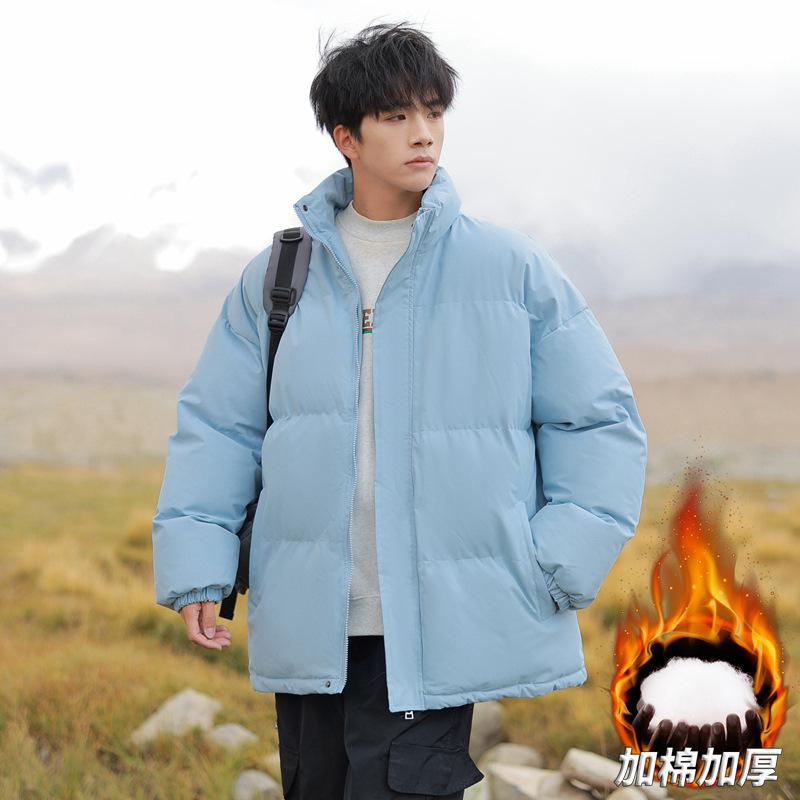 Men's stand-up collar cotton-padded clothes for boys' autumn and winter new loose windproof and cold-proof thickened warm cotton-padded 