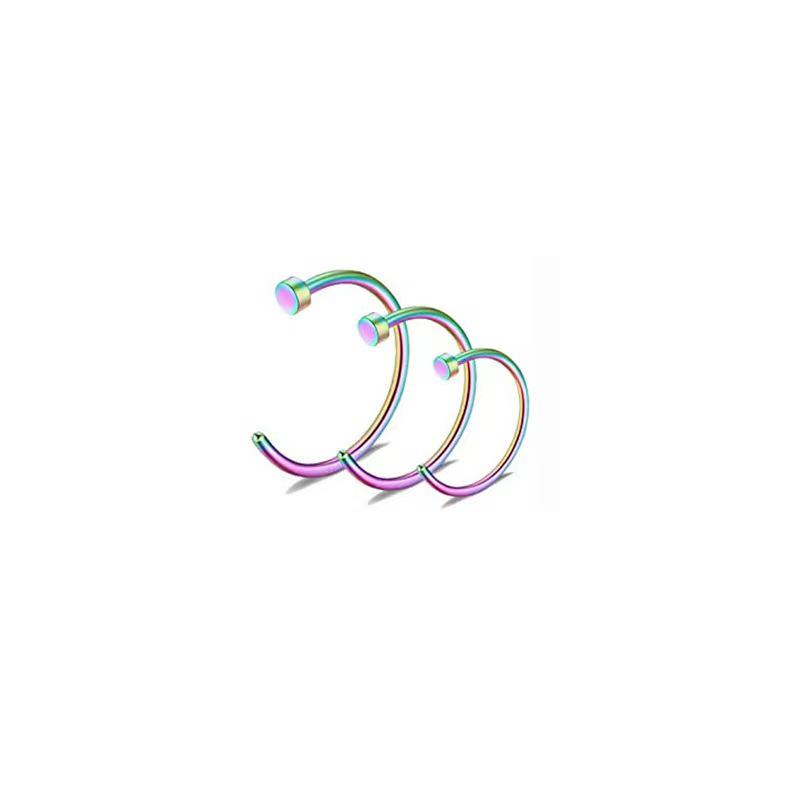 Stainless Steel Electroplated C-Shaped Nose Stud Piercing Jewelry, European and American Fashion Style.