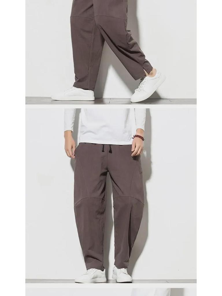 Men's Loose Fit Linen Pants: Chinese-Style Summer Harem Trousers