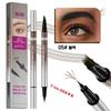 JJ Mall 4D Hairline Eyebrow Double Tip Tattoo Eyebrow Pen for Natural Eyebrows Waterproof, 1 Pcs, #05 Black