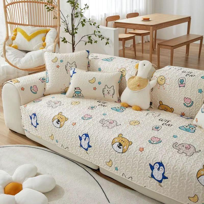 

Fabric Cotton Sofa Cushion Sofa Towel Cover Cloth Cover Cover Non Slip Four Seasons Universal Seat Cushions Cute Minimalist Scandinavian Big Sale Ode to Joy 45*45cm pillow case without core