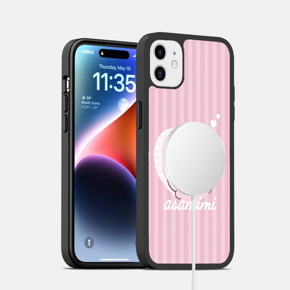 Asamimichaan Asleep Cute Asamimi Magnetic Matte Phone Case For iPhone 16 17 15 14 13 12 11 For Magsafe Wireless Charge Cover