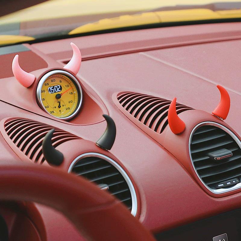Personalized and Creative Cute Calf Horn Car Ornament, In-car Center Console, Dashboard, Steering Wheel, Devil Horn Ornament