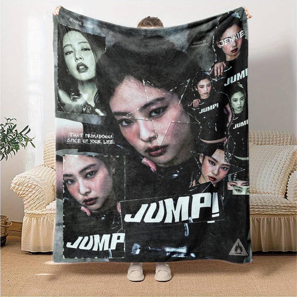 jennie Print Flannel Blanket High Quality Warm Comfortable Cover for All Seasons Perfect for Gifts Home Decor