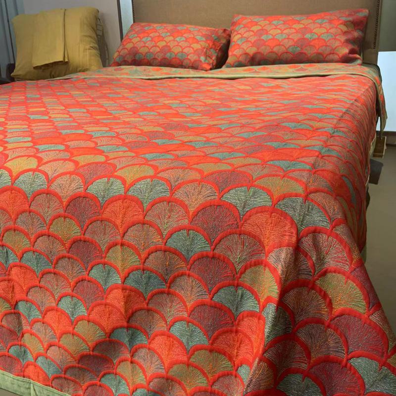 Luxe Drie-Laags Katoenen Gaas Jacquard Plaid – Ademend Multifunctioneel Dekbed voor Zomer, Moeder en Baby.