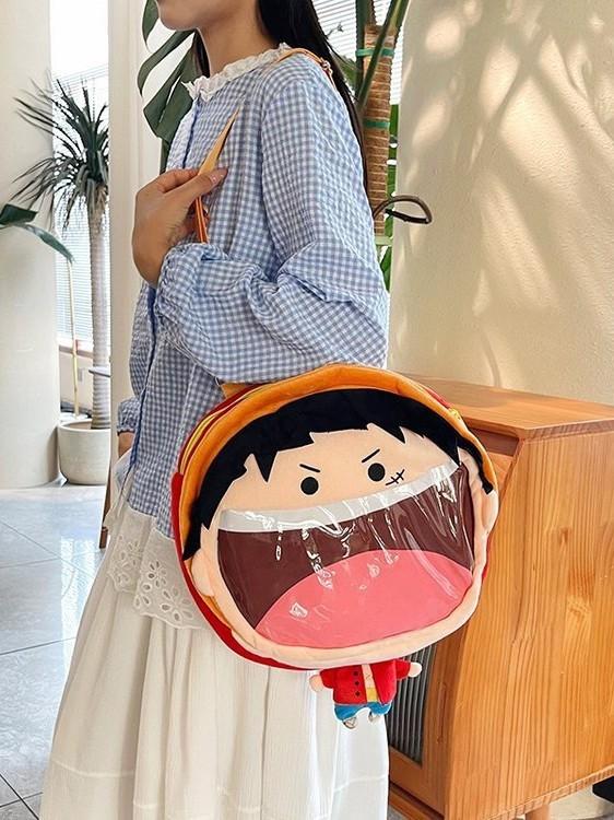 One Piece Monkey D Luffy Plush Backpack For Daily Use With Storage And Comfortable Straps