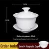 Chaoshan Pure White Ceramic Sancai Gaiwan Tea Bowl