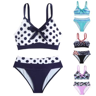 Women's Split Fashion Sexy Bikini Print With Breast Pad Without Steel Bracket Swimsuit