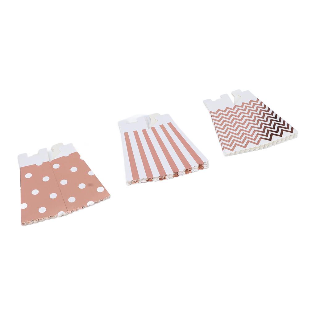 36PCS Popcorn Boxes Paper Large Capacity Top Opening Lightweight Portable Popcorn CupsRose Gold