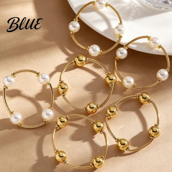 Faux Pearl Bracelet 3Pcs Women Adjustable Opening Design Imitation Delicate