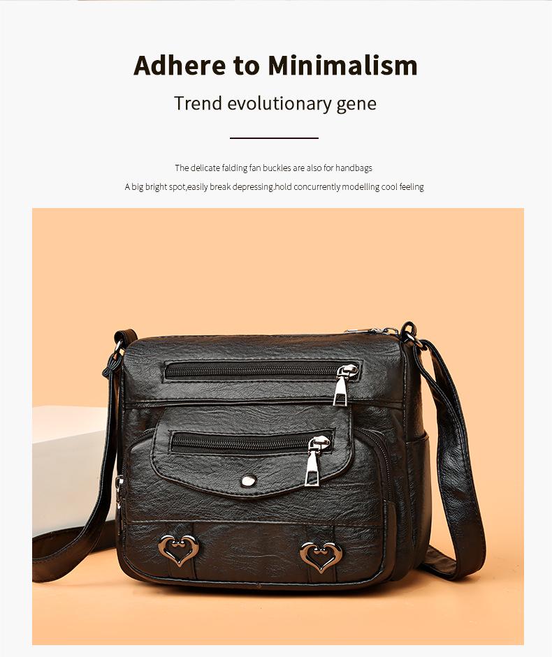 Versatile Crossbody Soft Leather Bags for Women - Multi-Pocket Shoulder Bags for Middle-Aged and Elderly, Ideal for Travel.